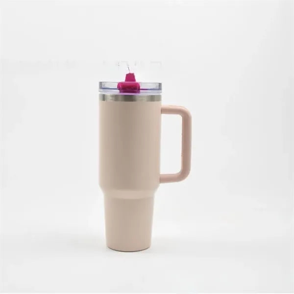 40oz Hot Selling Messi Plated Pink Tumbler with Straw