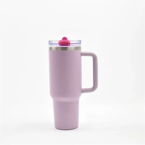 40oz Hot Selling Messi Plated Pink Tumbler with Straw