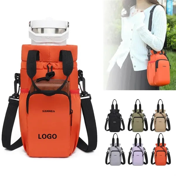 Bottle Carrier Bag with Phone Pocket