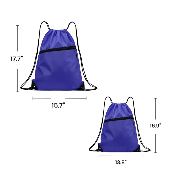 Zippered Sports Drawstring Backpack