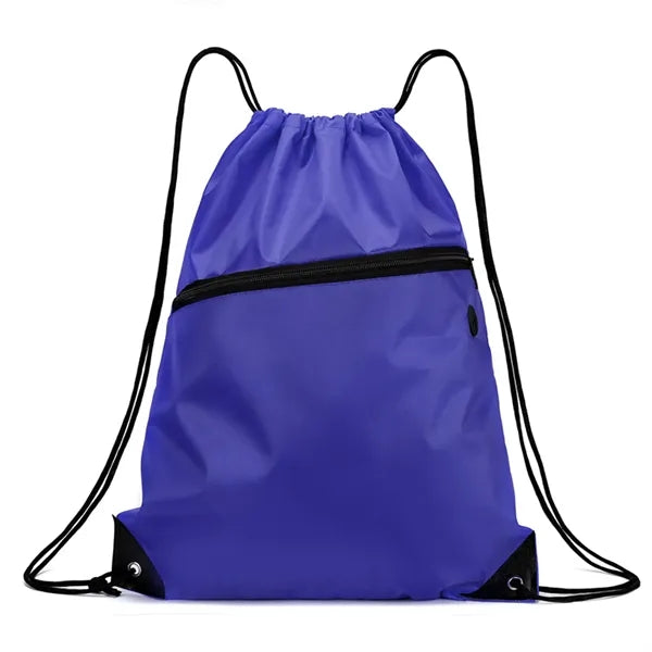Zippered Sports Drawstring Backpack