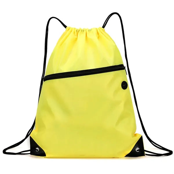 Zippered Sports Drawstring Backpack