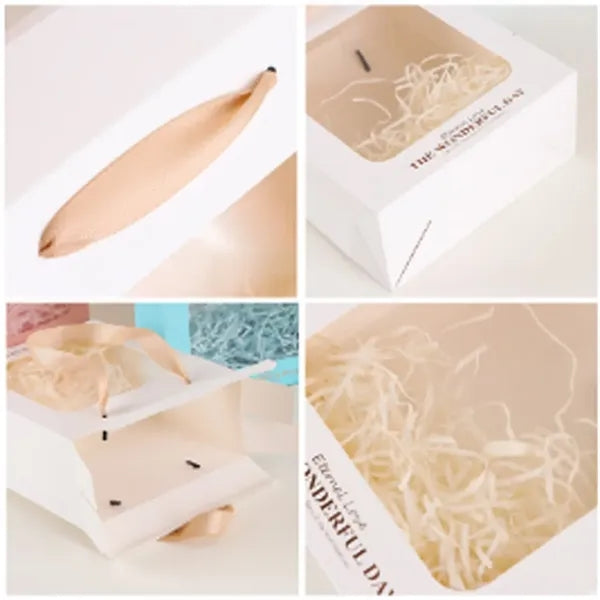Kraft Paper Tote Gift Shopping Bags with Transparent Window