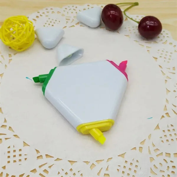 3 color Triangular Shaped Highlighter Pen