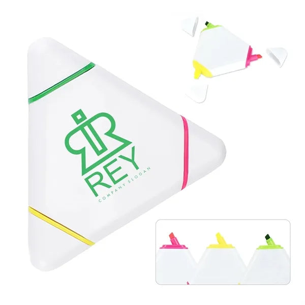 3 color Triangular Shaped Highlighter Pen