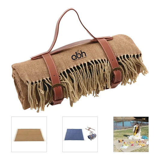 Moisture Proof Thick Leather Tassel Beach Mat