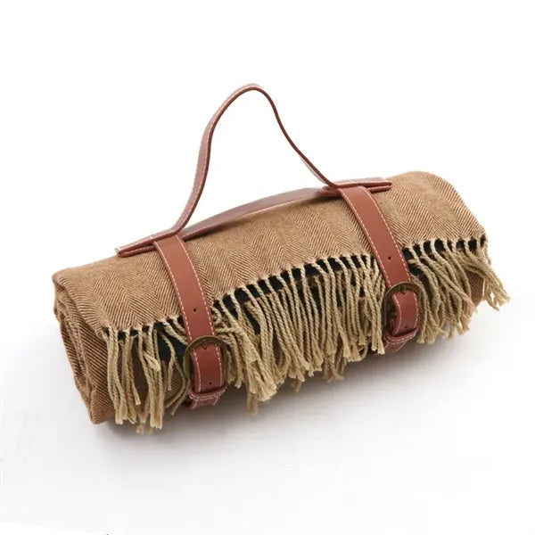 Moisture Proof Thick Leather Tassel Beach Mat
