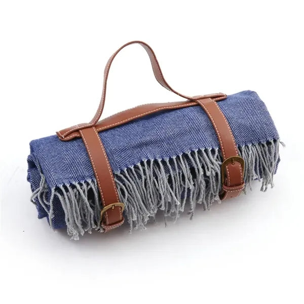 Moisture Proof Thick Leather Tassel Beach Mat