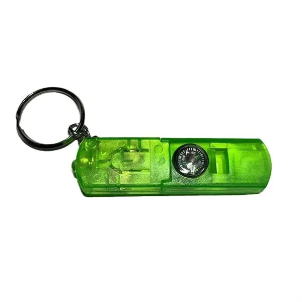 Compass Keychain with Whistle & LED Light