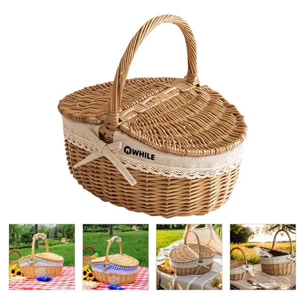 Natural Willow Woven Picnic Basket