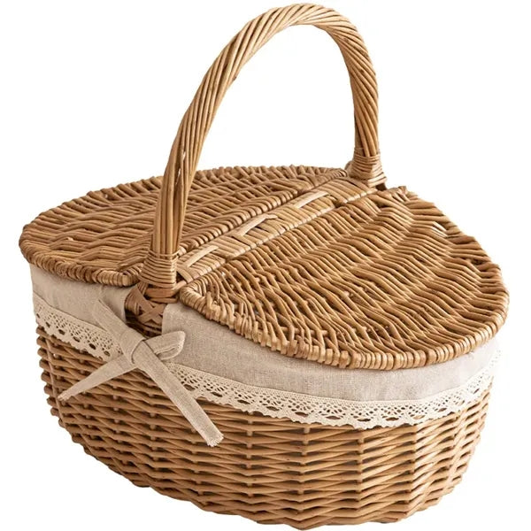 Natural Willow Woven Picnic Basket