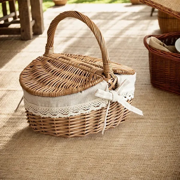 Natural Willow Woven Picnic Basket