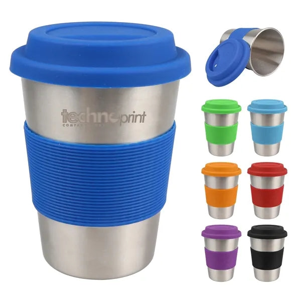 12 oz. Coffee Mug w/ Silicone Grip & Lid