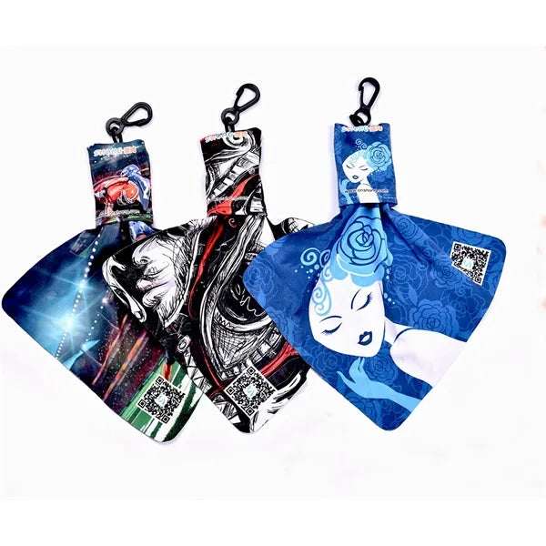 Sublimation Microfiber Glass Cleaning Keychain Wipe