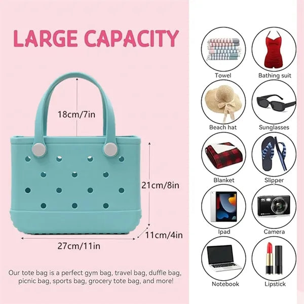 Rubber Tote Small Beach Bag Waterproof