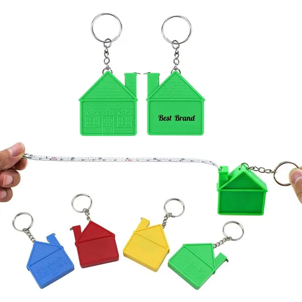 House Shape Measure Tape Keychain