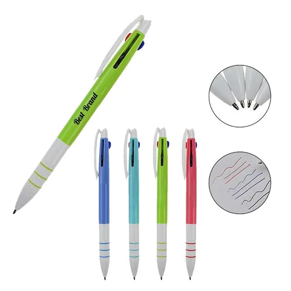 Tricolor Press Ballpoint Pen