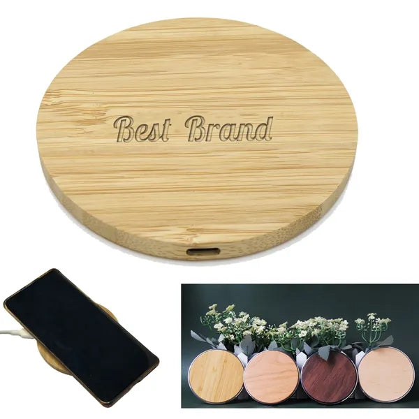 Circular Bamboo Wireless Charger