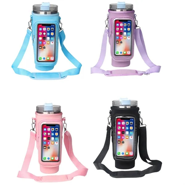 40Oz Water Bottle Carrier Bag With Touch Screen Pocket