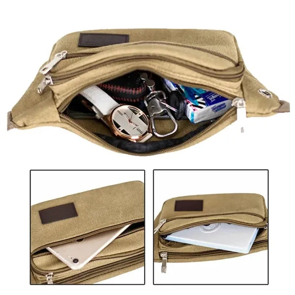 Large Capacity Canvas Waist Bag