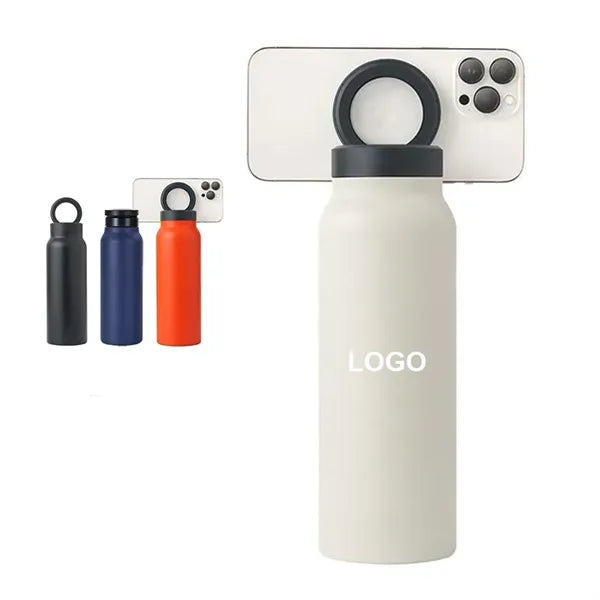 Insulated Stainless Steel Water Bottle with Bamboo Lid.