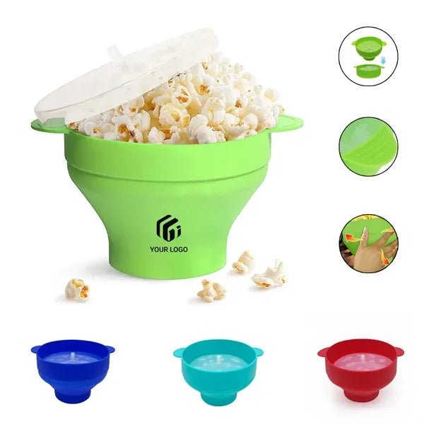 BPA-Free Collapsible Microwave Silicone Popcorn Maker Bucket