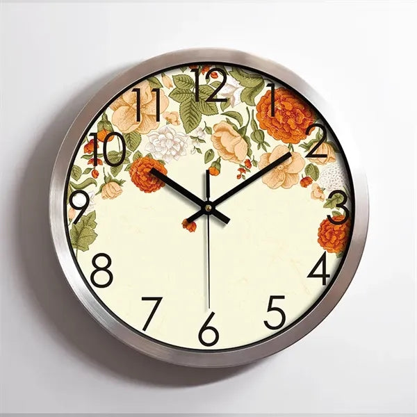 Round Silent Non-Ticking Wall Clock