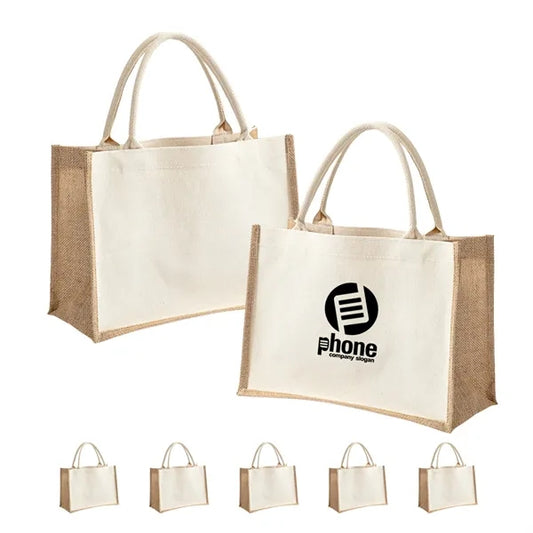 Jute Canvas Tote Bag