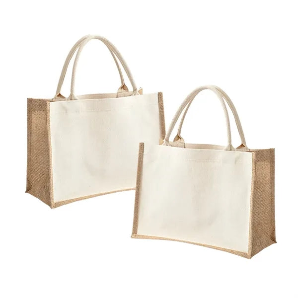 Jute Canvas Tote Bag