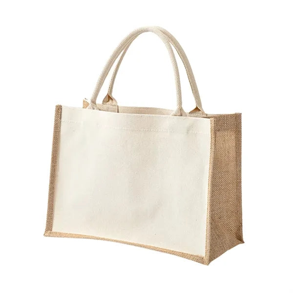 Jute Canvas Tote Bag