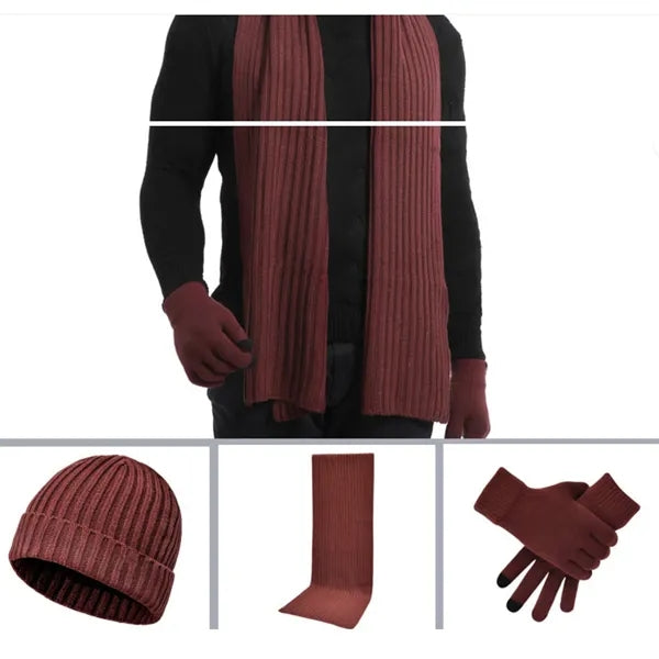 Hat, Scarf, and Touchscreen Gloves Gift Set (3-Piece Set)