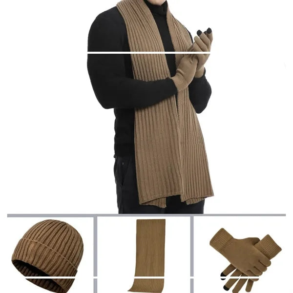 Hat, Scarf, and Touchscreen Gloves Gift Set (3-Piece Set)
