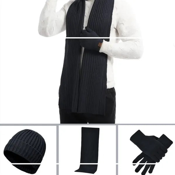 Hat, Scarf, and Touchscreen Gloves Gift Set (3-Piece Set)
