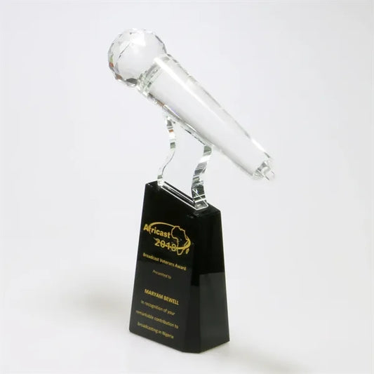 Crystal Microphone Trophy