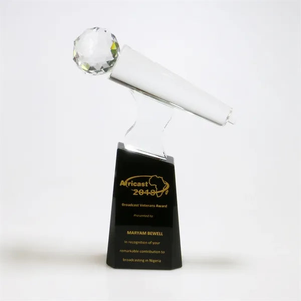 Crystal Microphone Trophy