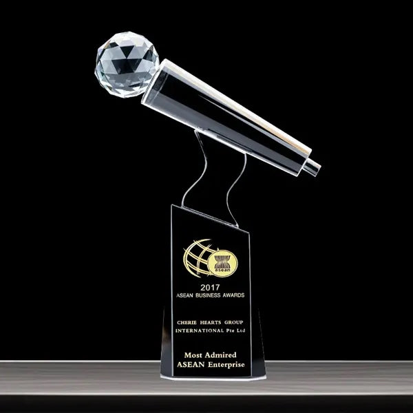 Crystal Microphone Trophy