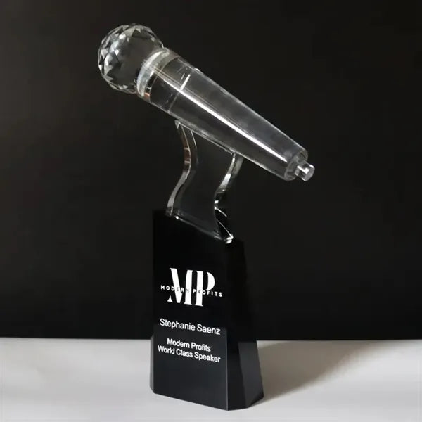 Crystal Microphone Trophy