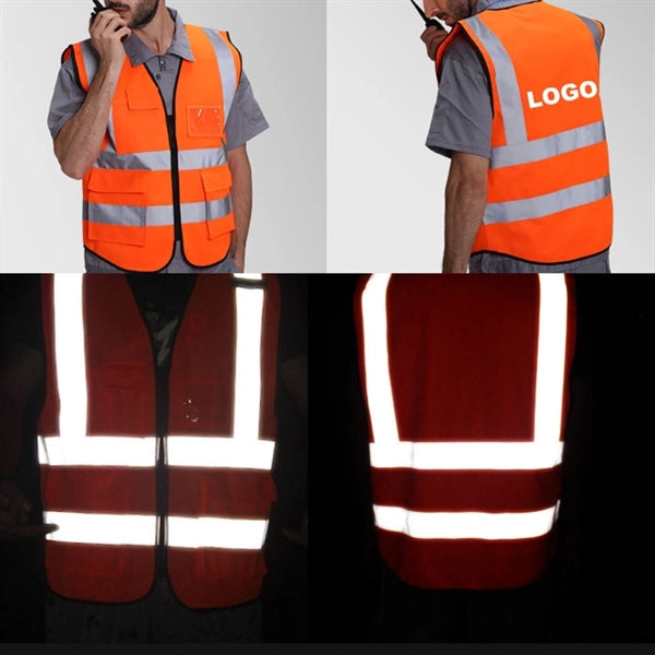 Safey Reflective Vest With Pockets