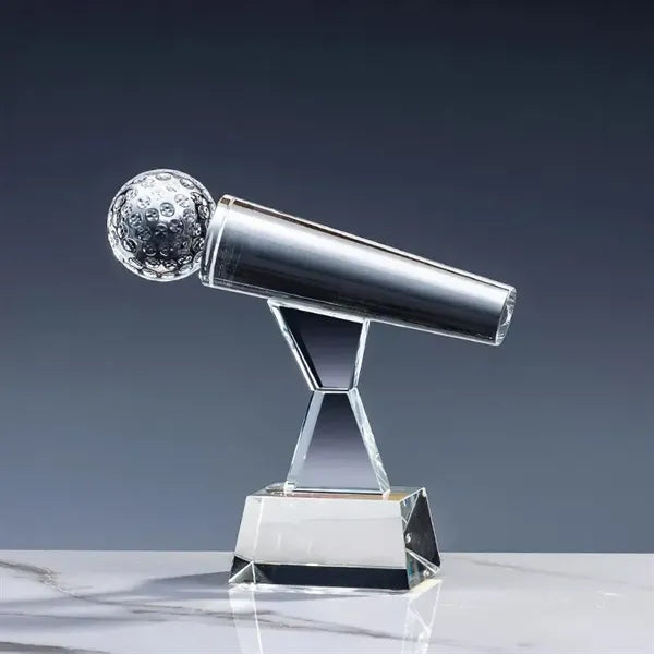 Engraved Crystal Microphone Award