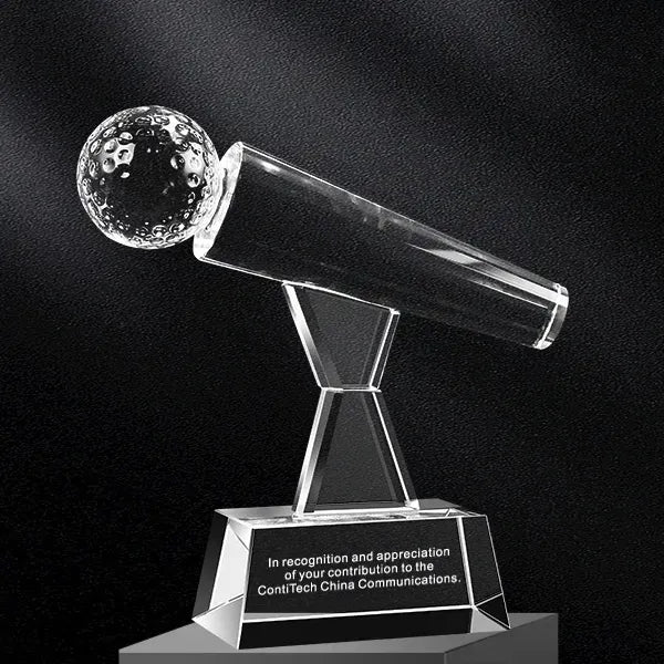 Engraved Crystal Microphone Award