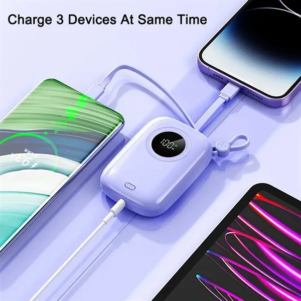 10000mAh Portable Power Bank With Cables