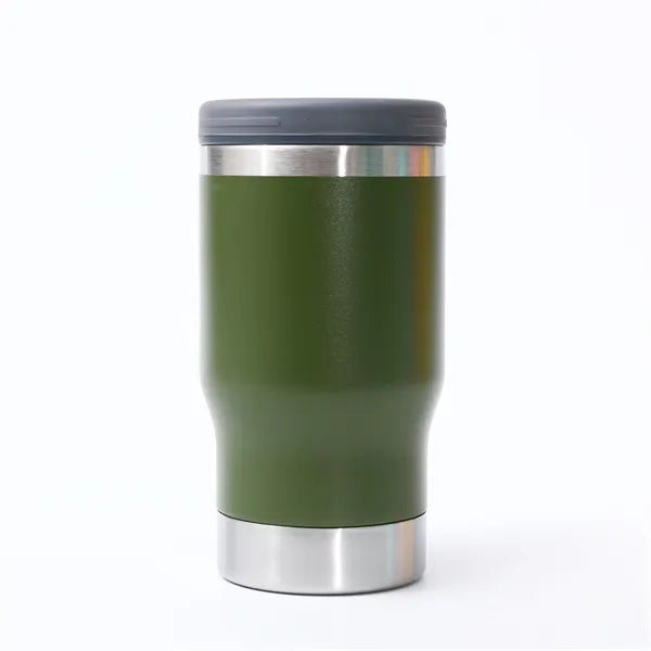 14 Oz Stainless Steel Can Cooler With Lid And Bottle Opener