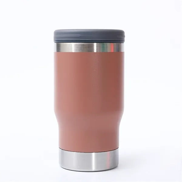 14 Oz Stainless Steel Can Cooler With Lid And Bottle Opener
