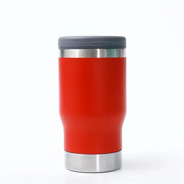14 Oz Stainless Steel Can Cooler With Lid And Bottle Opener