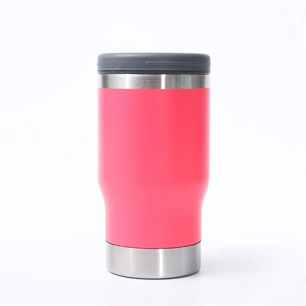14 Oz Stainless Steel Can Cooler With Lid And Bottle Opener