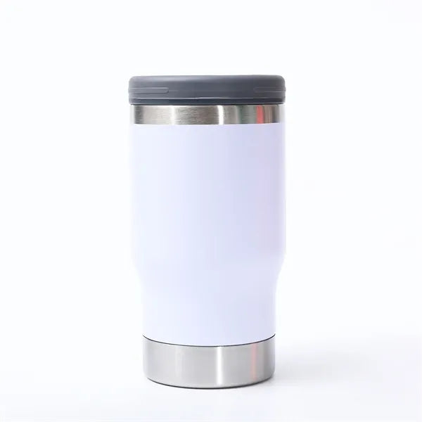 14 Oz Stainless Steel Can Cooler With Lid And Bottle Opener