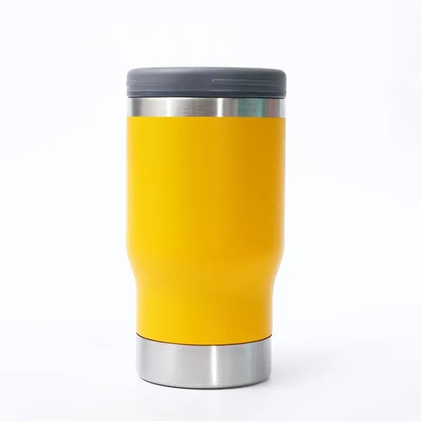 14 Oz Stainless Steel Can Cooler With Lid And Bottle Opener