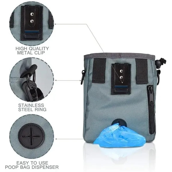 Dog Training Treat Pouch Bag, Adjustable Waist Belt .