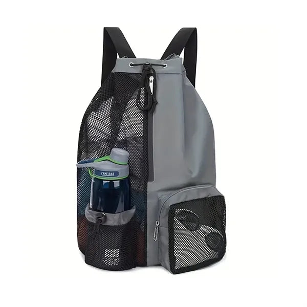 Mesh Drawstring Swimming Backpack with Waterproof Wet Pocket