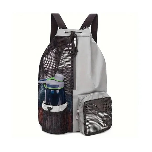 Mesh Drawstring Swimming Backpack with Waterproof Wet Pocket